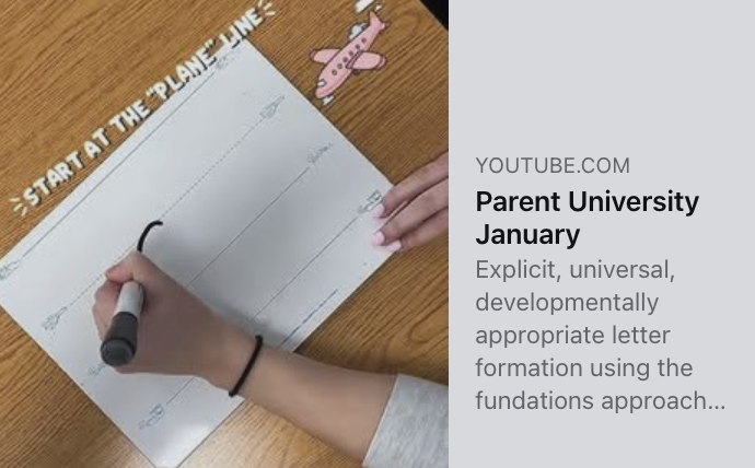 Parent University January Video