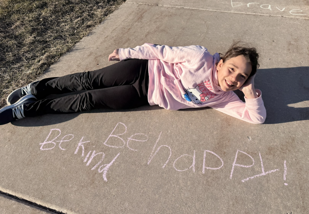 Chalking Sidewalk with Kindness 3