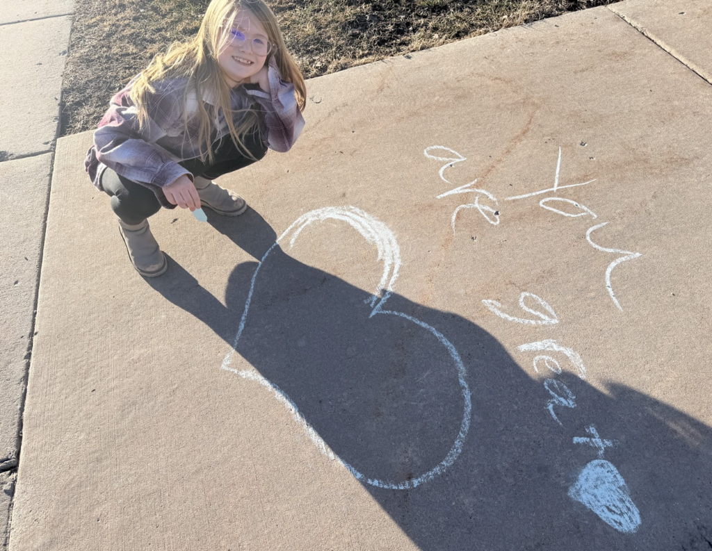 Chalking Sidewalk with Kindness 2