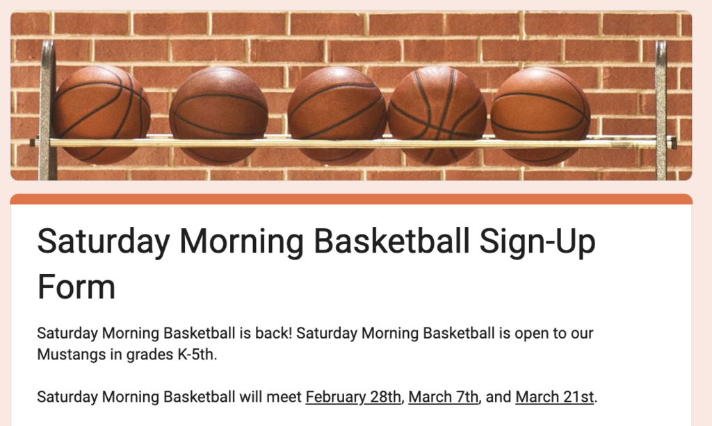 Saturday Morning Basketball Sign-Up Form Image
