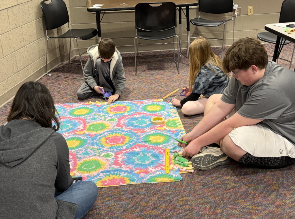 Kids Making Blankets 5