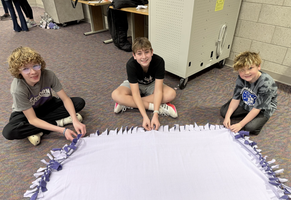 Kids Making Blankets 4