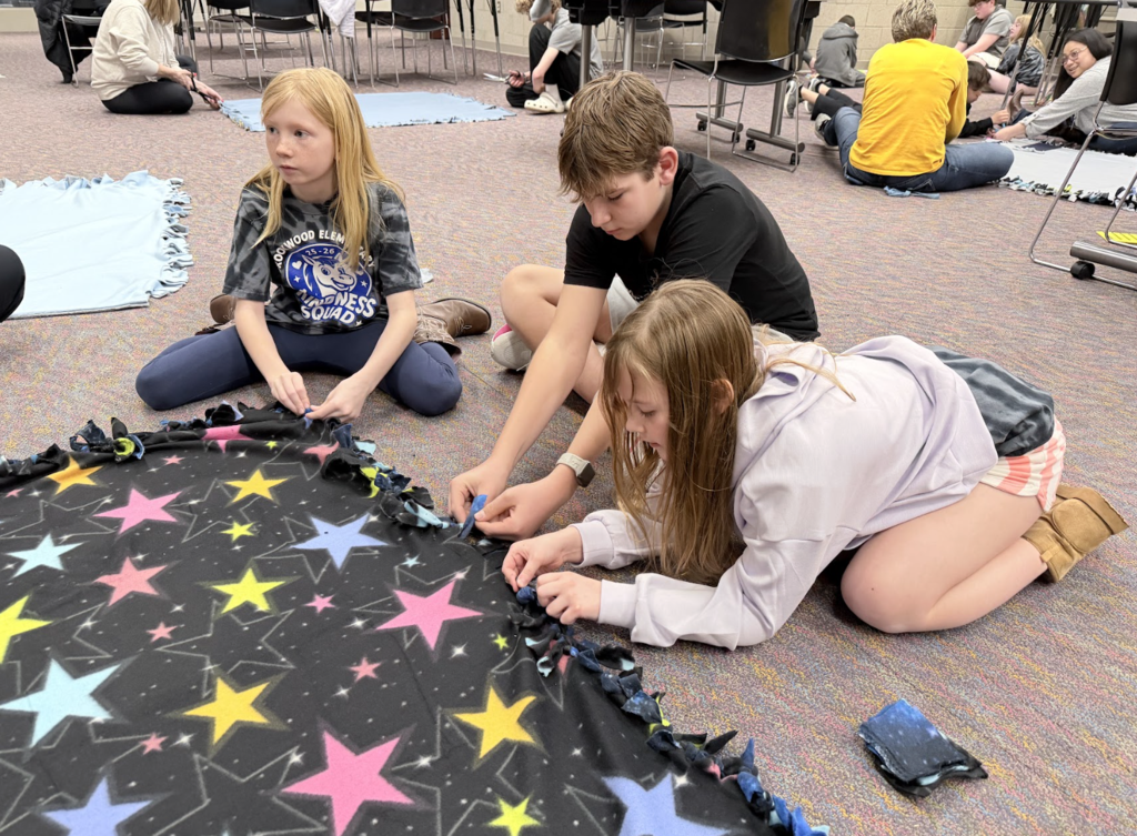 Kids Making Blankets 1