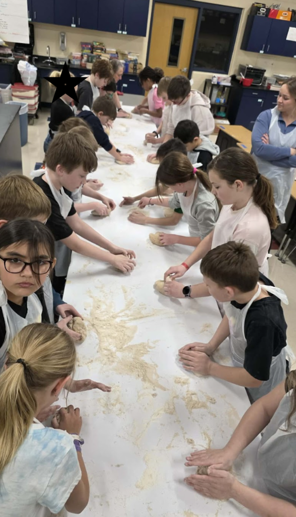 Students kneading dough 2nd picture