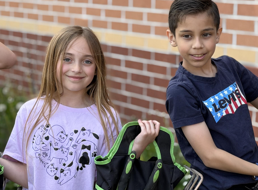 Student volunteers for the community garden