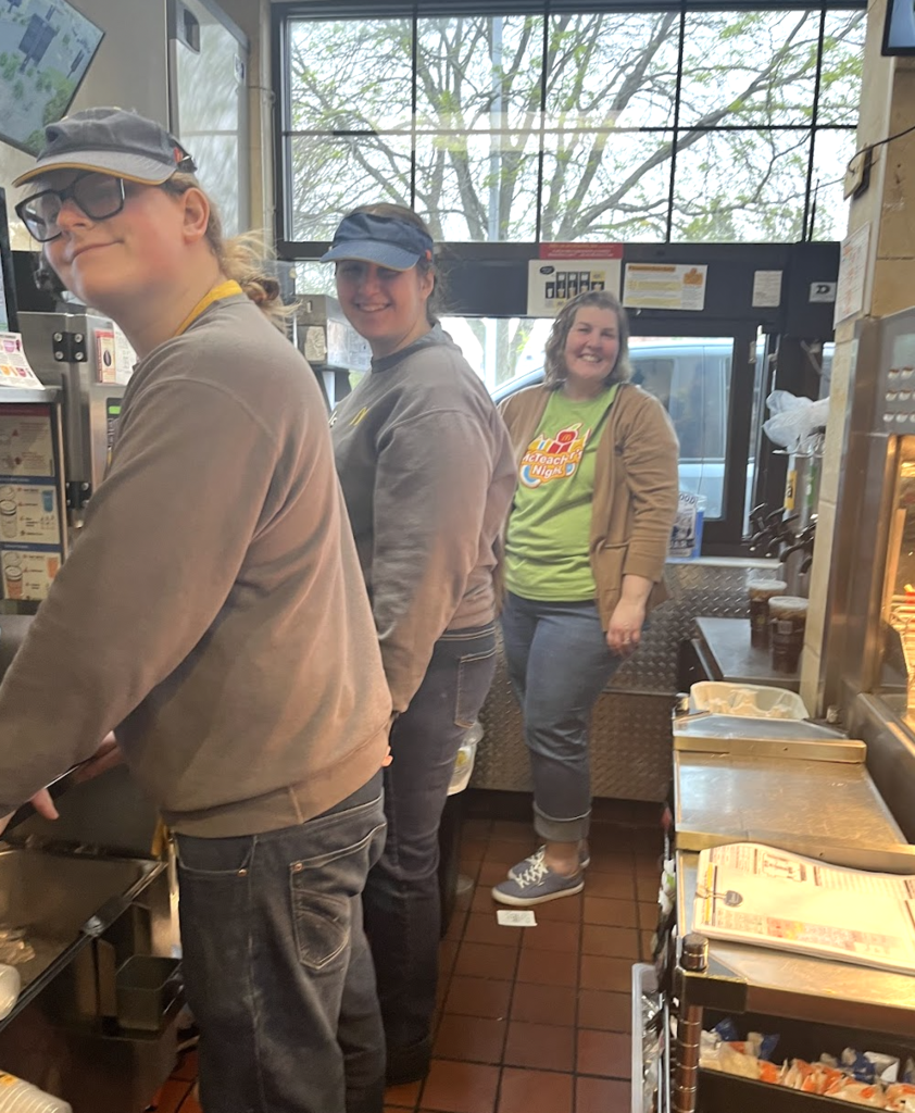 Staff serving at McTeacher Night 1
