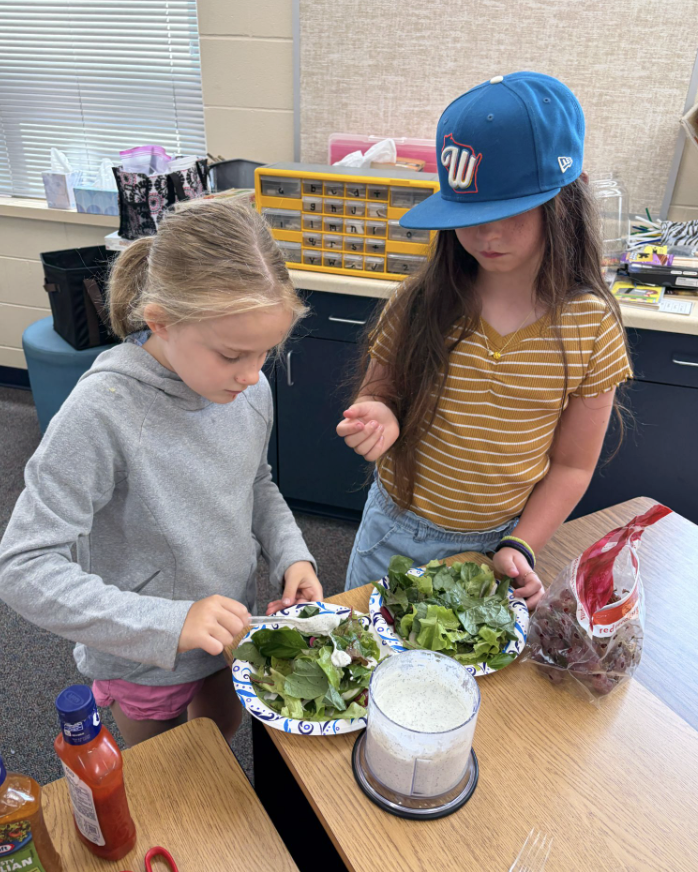 Green Thumbs testing out their salads and Ranch dressing