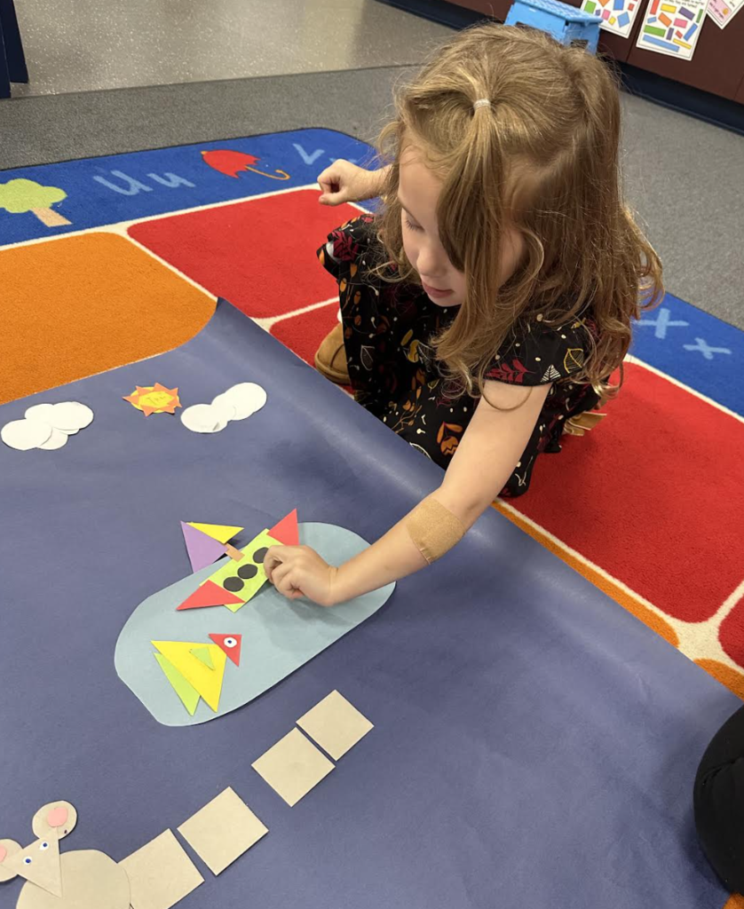 5K student working on shape project