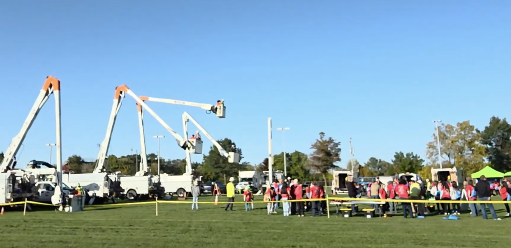 Cranes at build my future that students were able to ride and navigate