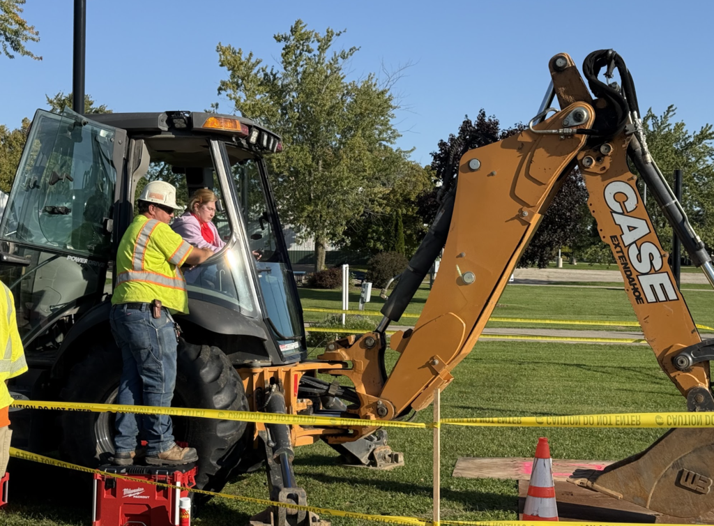 students were able to use a digger