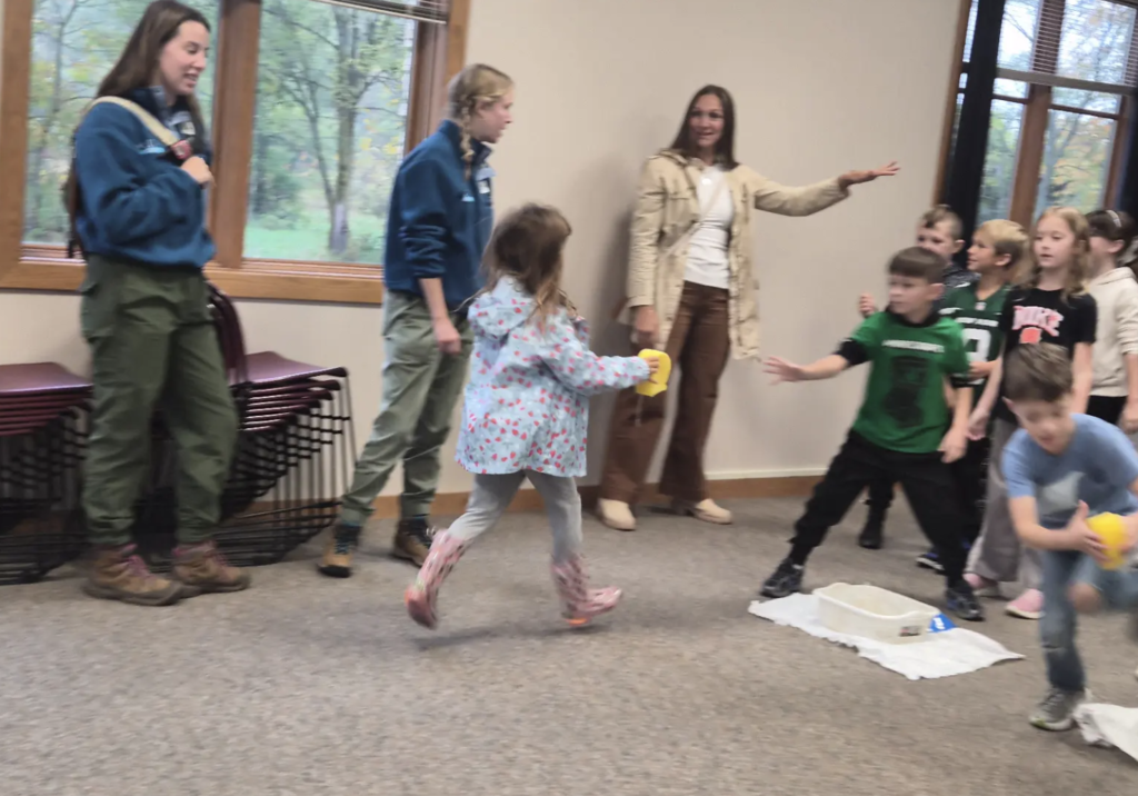 Students playing a game