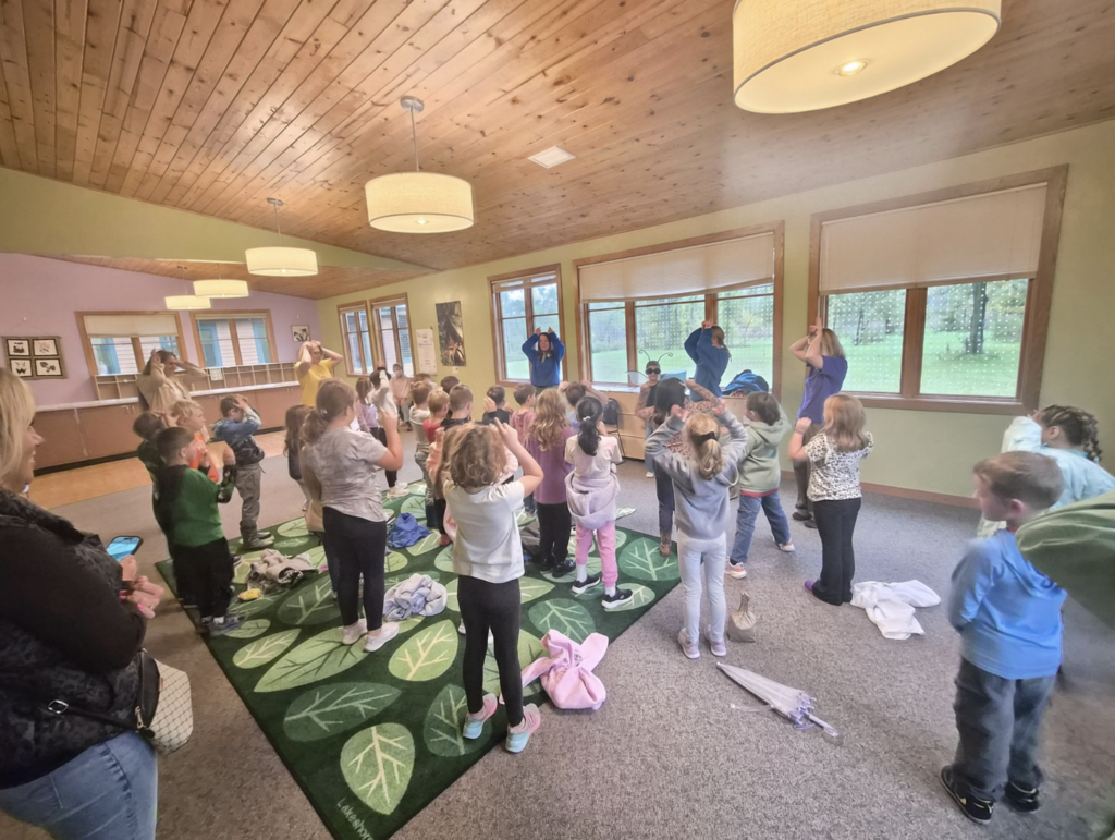 Students playing an activity