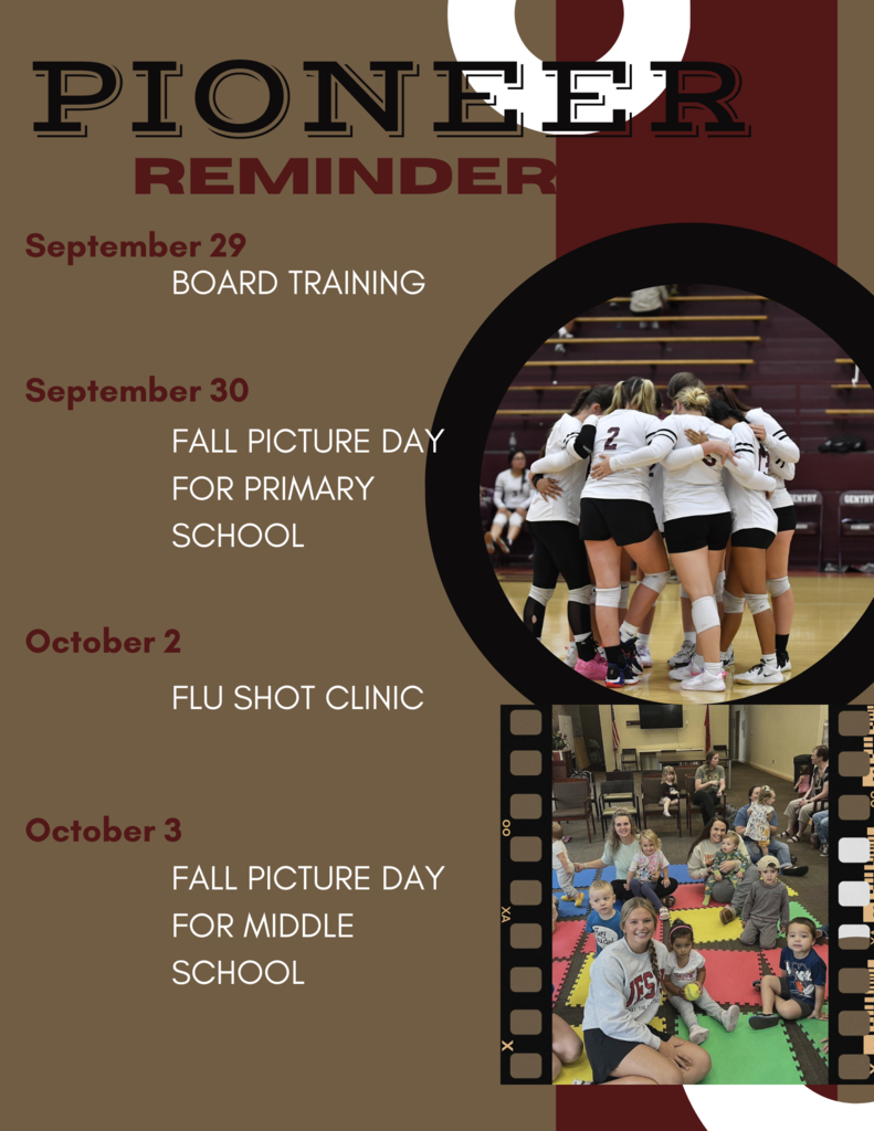Pioneer Reminder 9/26/25