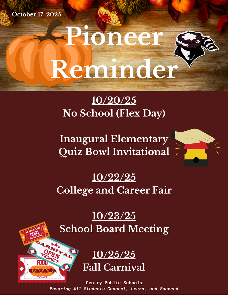 Pioneer Reminder 10/17/25