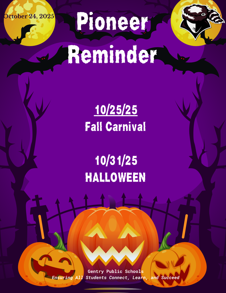 Pioneer Reminder 10/24/25