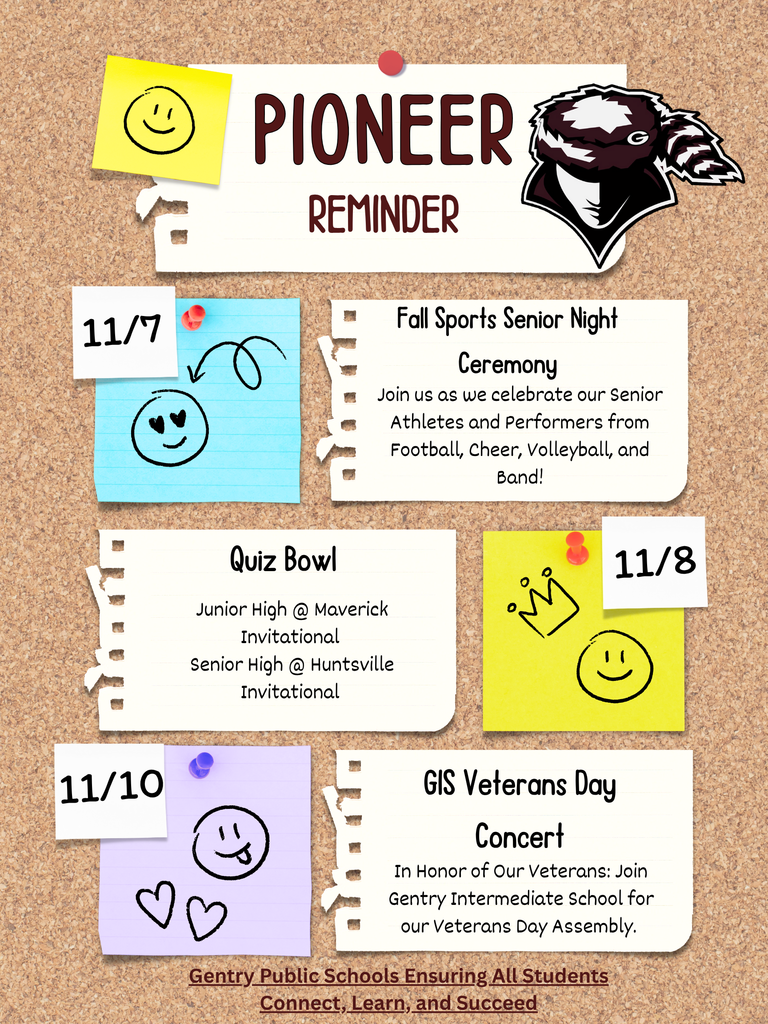 Pioneer Reminder 11/7/25