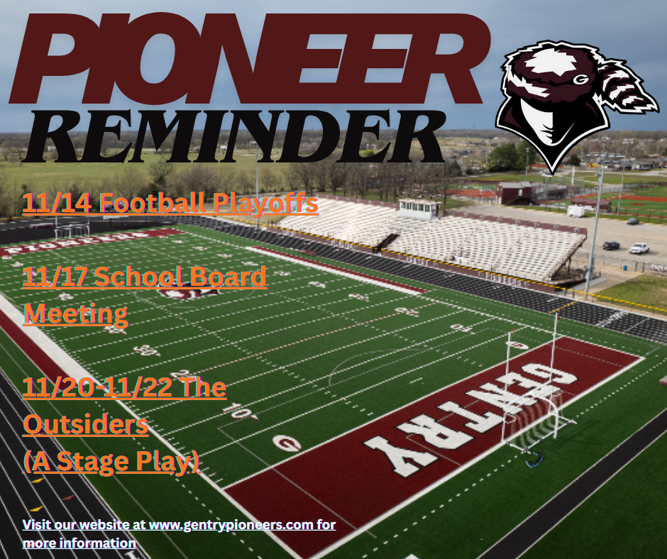 Pioneer Reminder 11.14.25