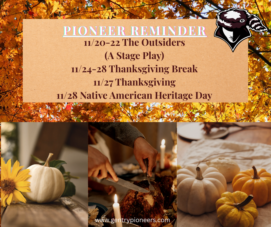 Pioneer Reminder 11.21.25