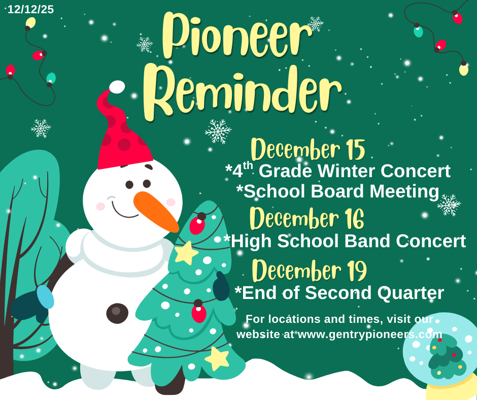 Pioneer Reminder 12/12/25