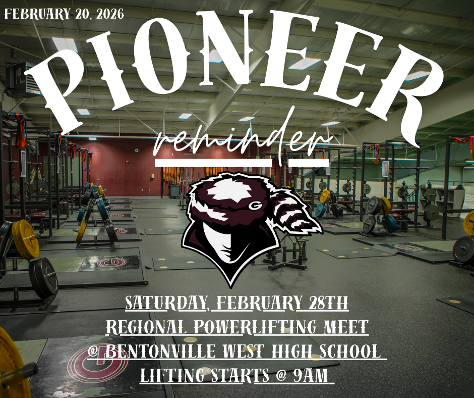 Pioneer Reminder 2/20/26