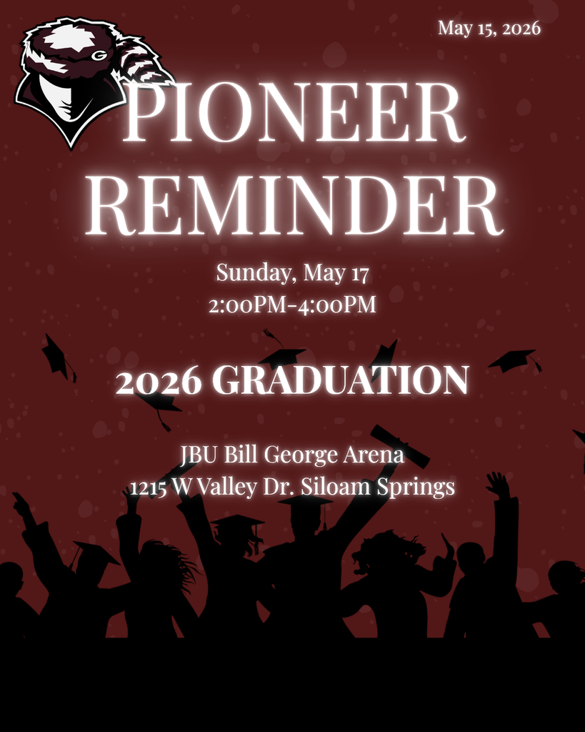 Pioneer Reminder 5/15/26
