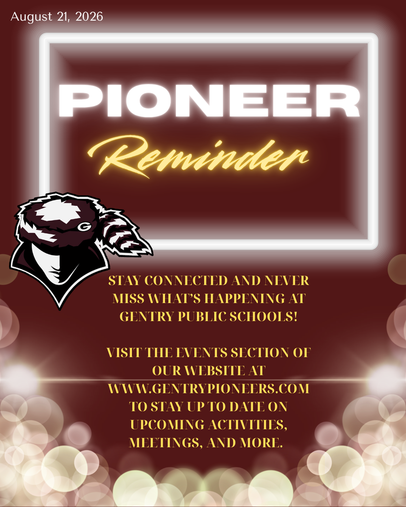 Pioneer Reminder 8/21/26