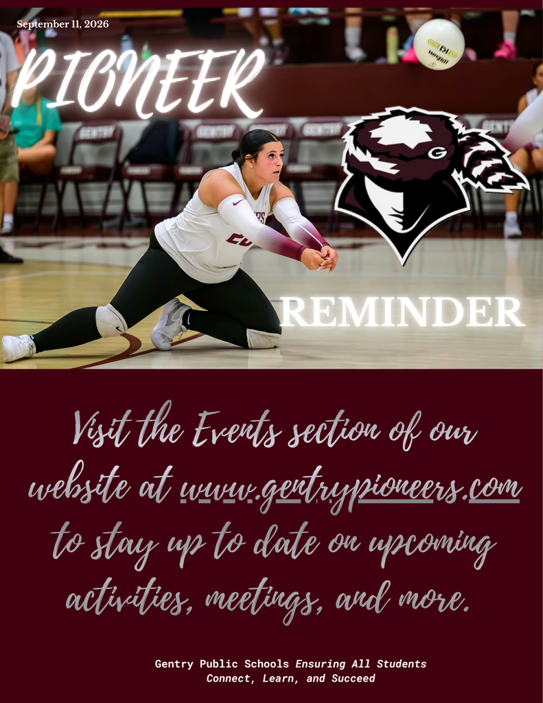 Pioneer Reminder 9.11.26