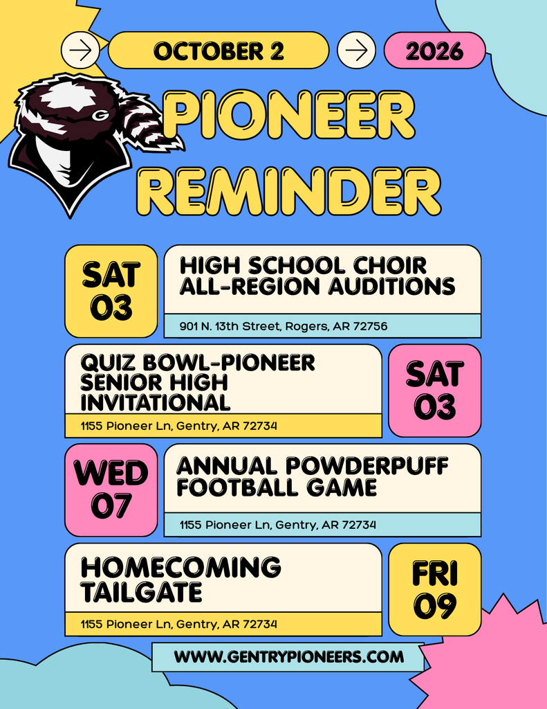 Pioneer Reminder 10.2.26