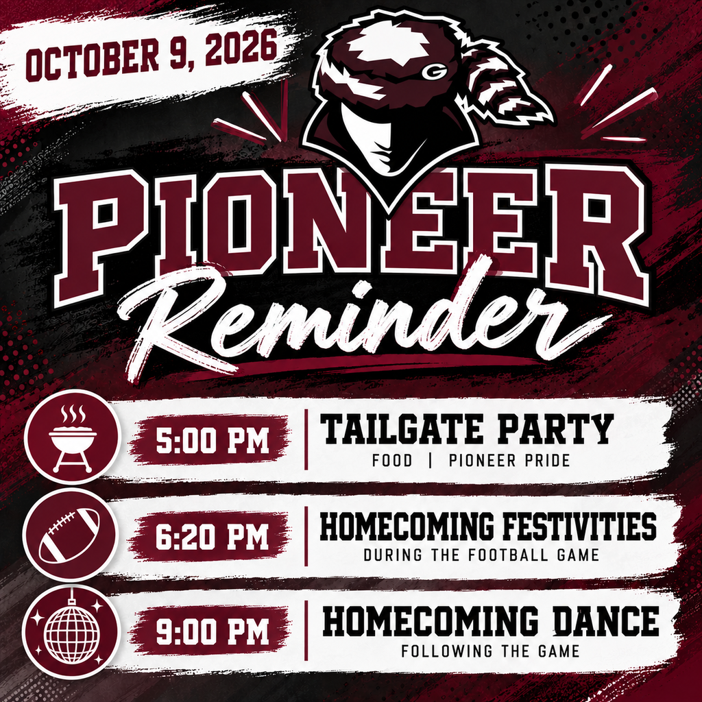 Pioneer Reminder 10.9.26