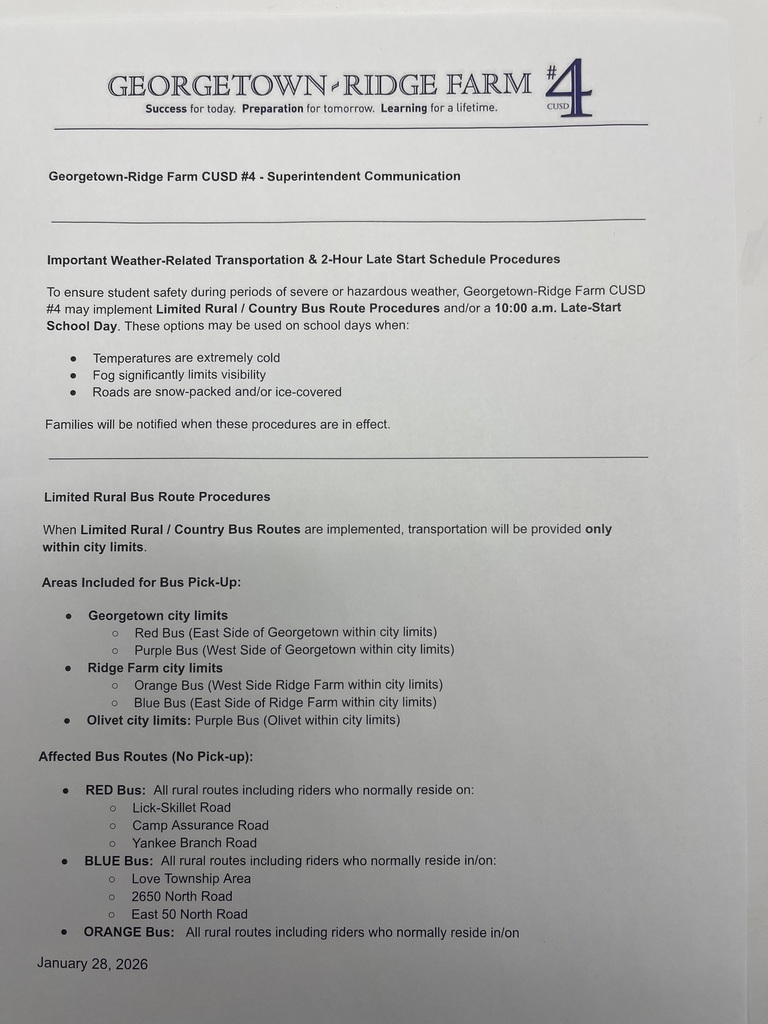 GRF Important Weather-Related Transportation & Schedule Procedures