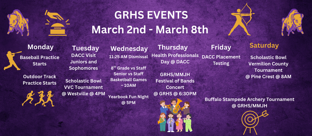 GRHS Weekly Events