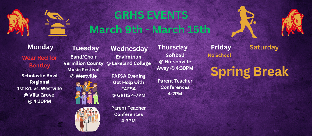 GRHS Weekly Events