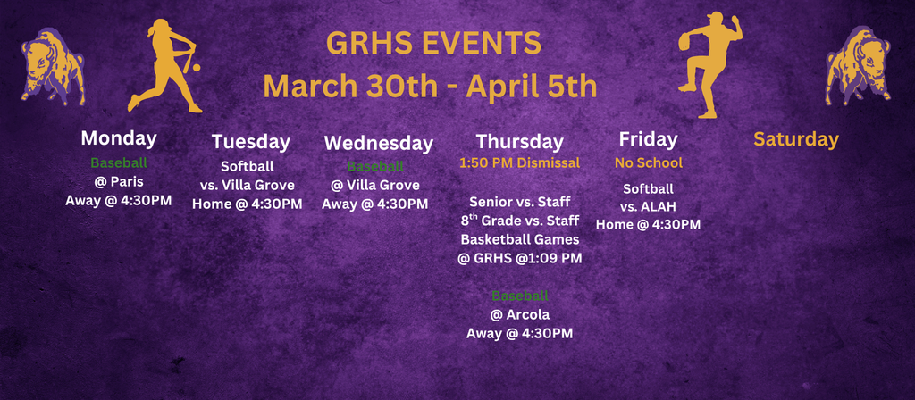 GRHS Weekly Events