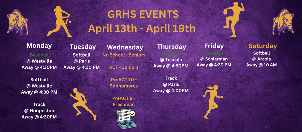 GRHS Weekly Events