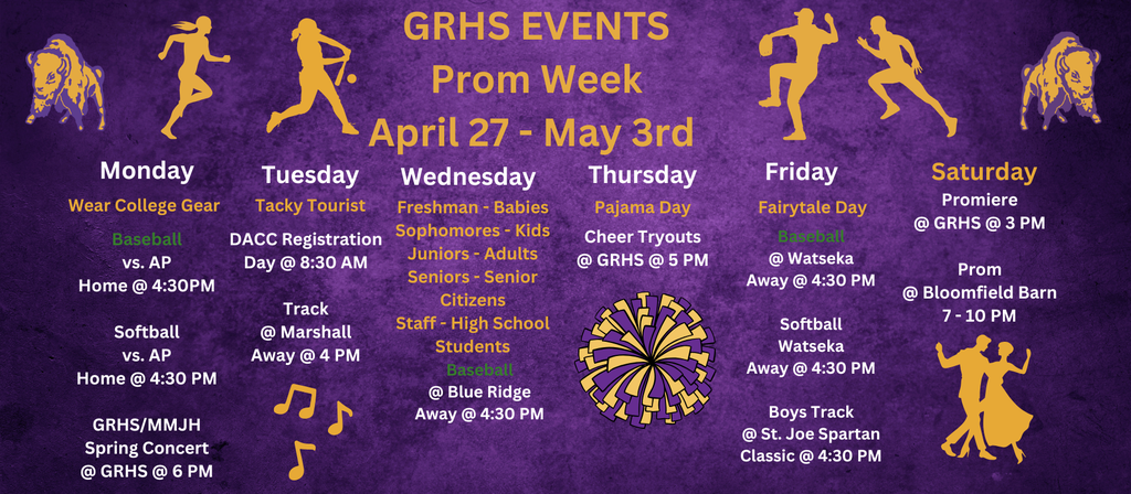 GRHS Weekly Events