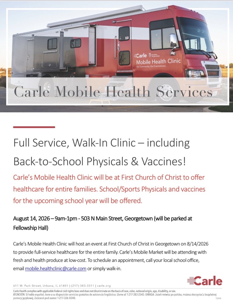 Carle’s Mobile Health Clinic (August 14 at First Church of Christ - Georgetown, Illinois)