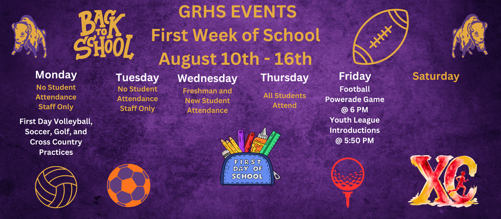 GRHS Weekly Events