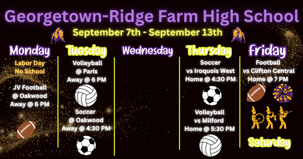 GRHS Weekly Events