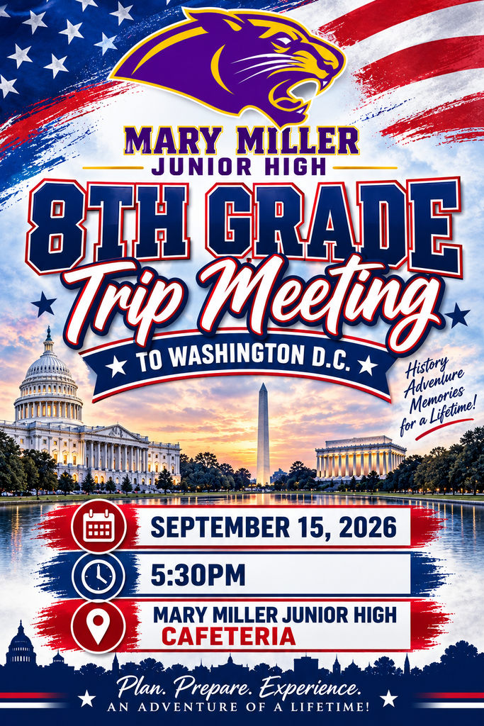 8th Grade Trip Meeting to Washington D.C.