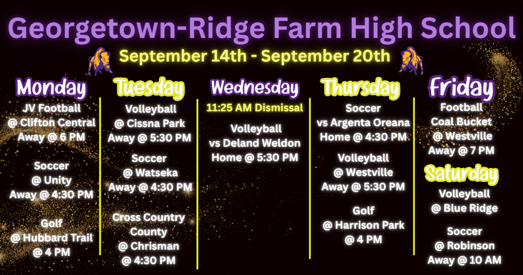 GRHS Weekly Events