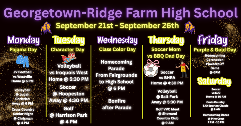 GRHS Weekly Events
