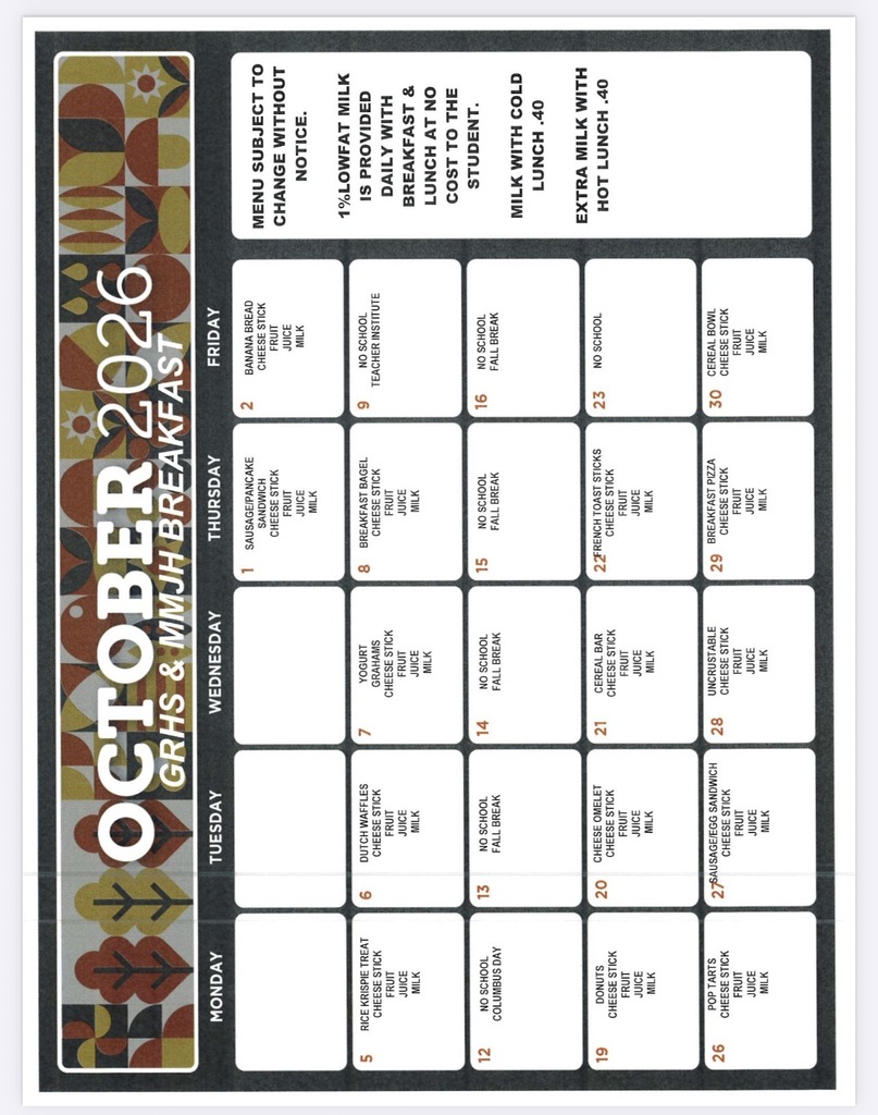 October Breakfast MMJH GRHS
