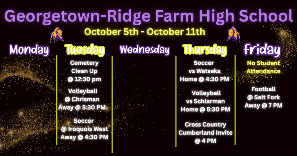 GRHS Weekly Events