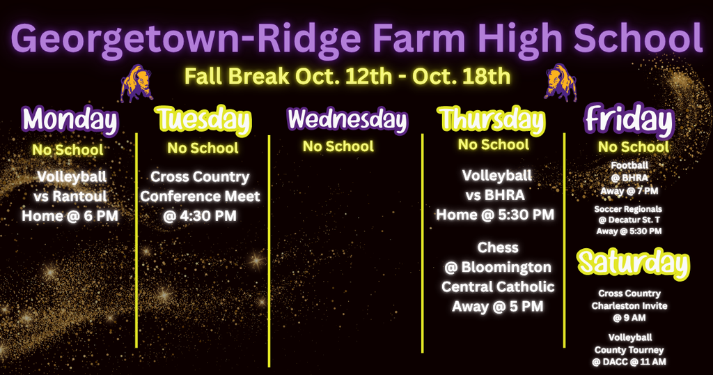 GRHS Weekly Events
