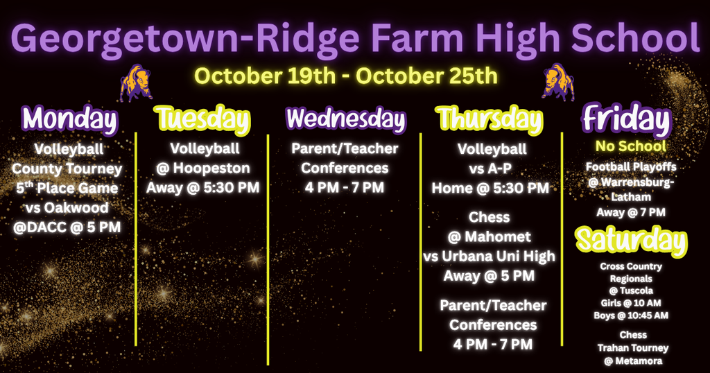 GRHS Weekly Events