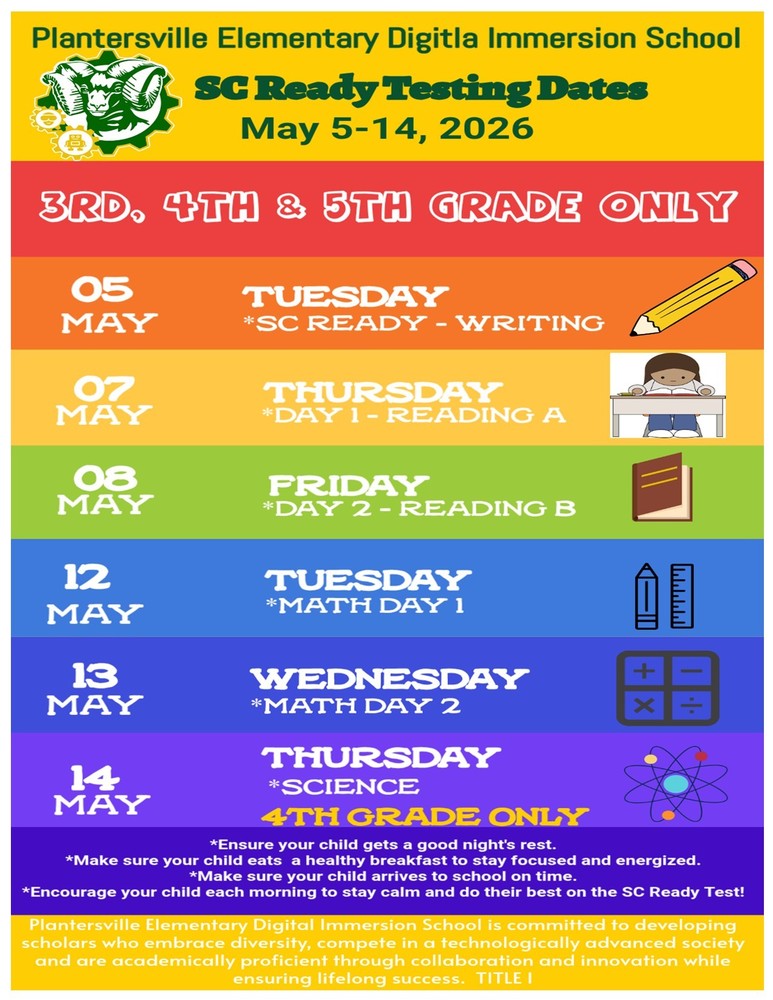 SC Ready 2026 Testing Dates