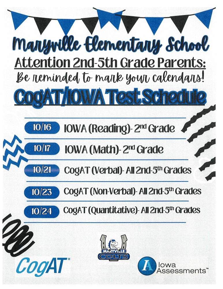 CogAT Test Schedule