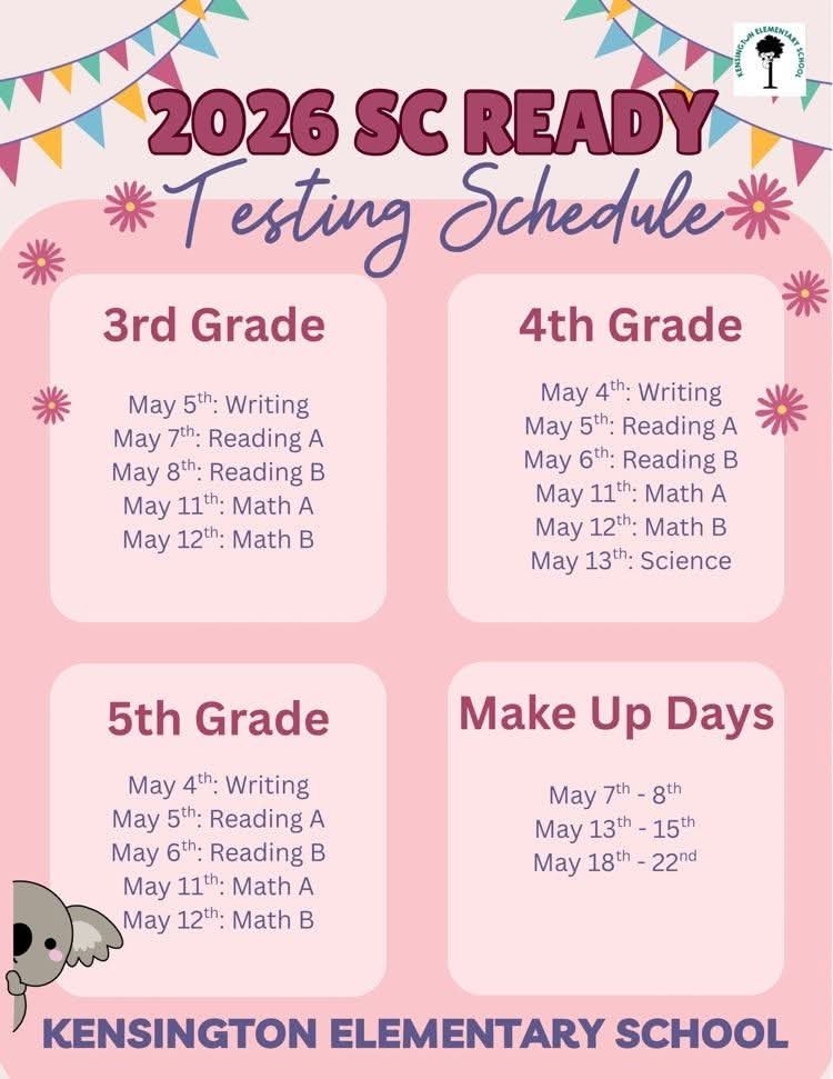 Spring Testing begins in May