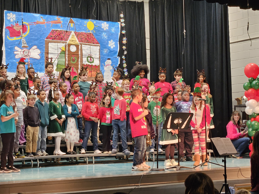 3rd Graders on stage for Christmas performance 