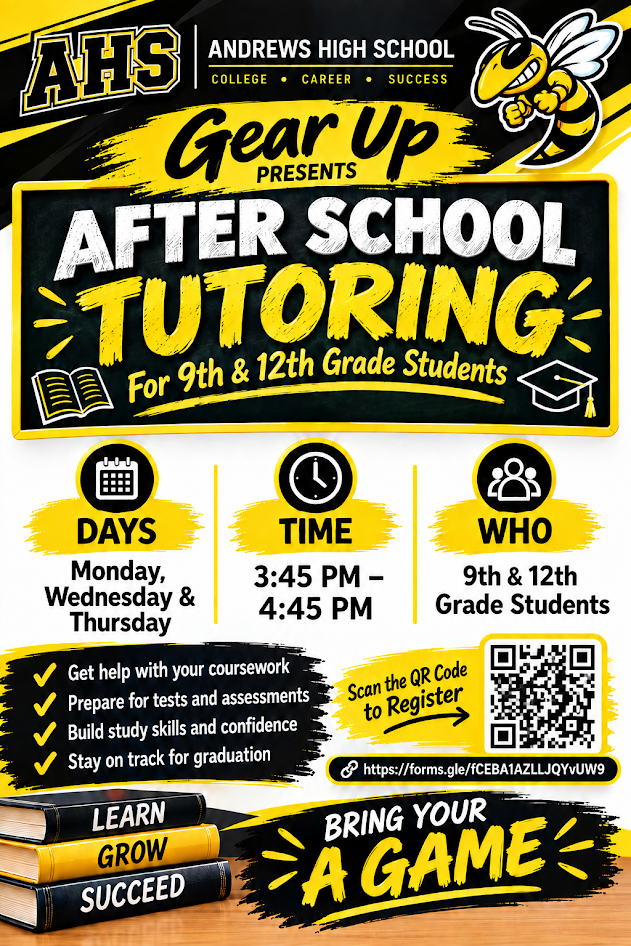 Gear Up After School Tutoring Flyer